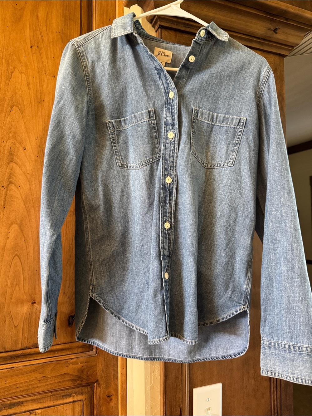 J. Crew Washed Blue Denim Button-Down Shirt